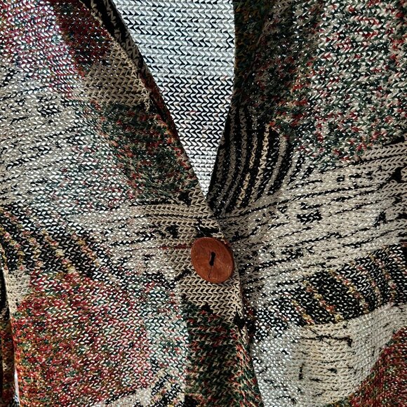 Joseph Ribkoff Womens Top Multicolor Abstract Knit Cardigan Size 8 Button Front - Picture 7 of 9